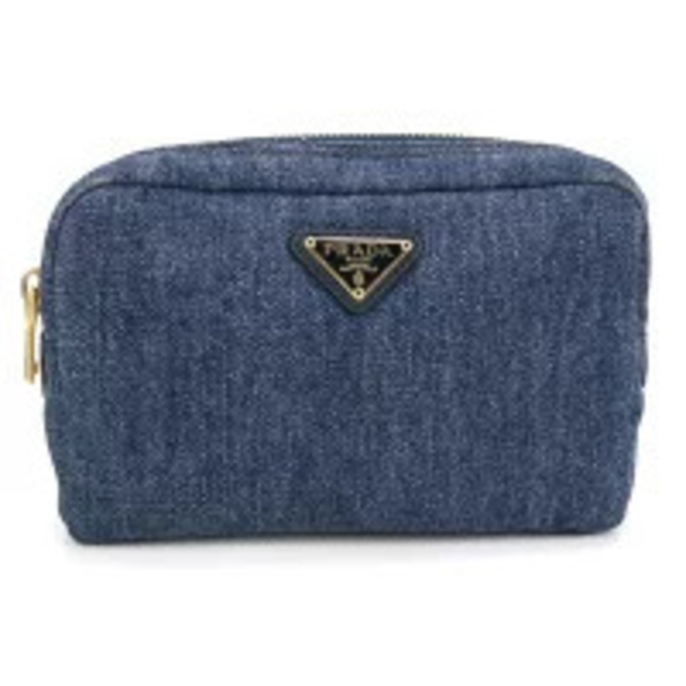 Prada Pouch Clutch Triangle Blue